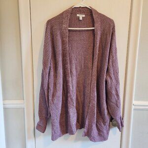 Nine West Women's Size XL Open Front Cardigan Sweater Mauve